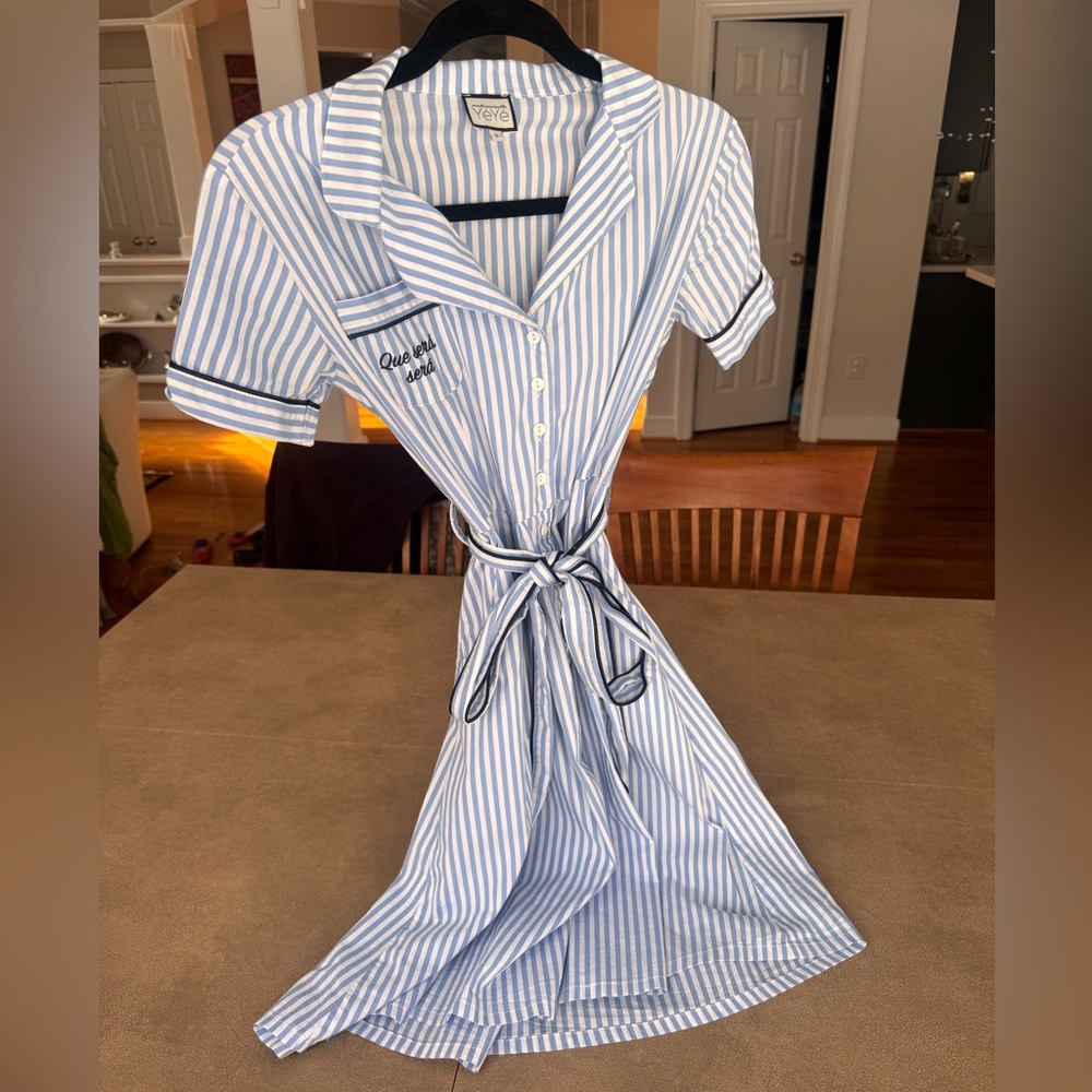 Mademoiselle Yéyé striped Blue&White “Que será será” Dress